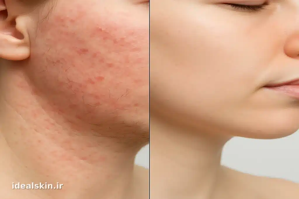 مقایسه قبل/بعد در فرد با اگزمای کنترلشده