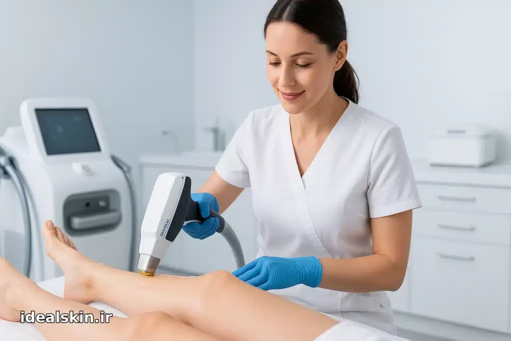 لیزر دایود DiolazeXL روی ساق پا