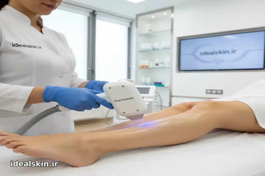 لیزر Dual Accento روی ساق پا