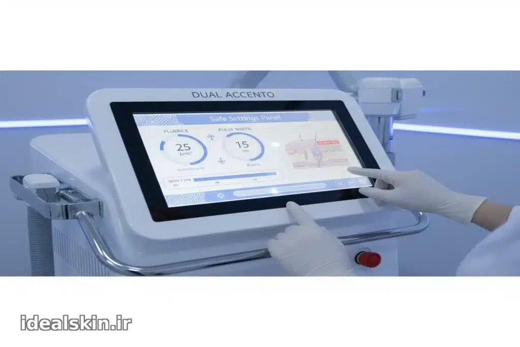 تنظیمات ایمن دستگاه Dual Accento (فلوانس و پالس) پیش از درمان