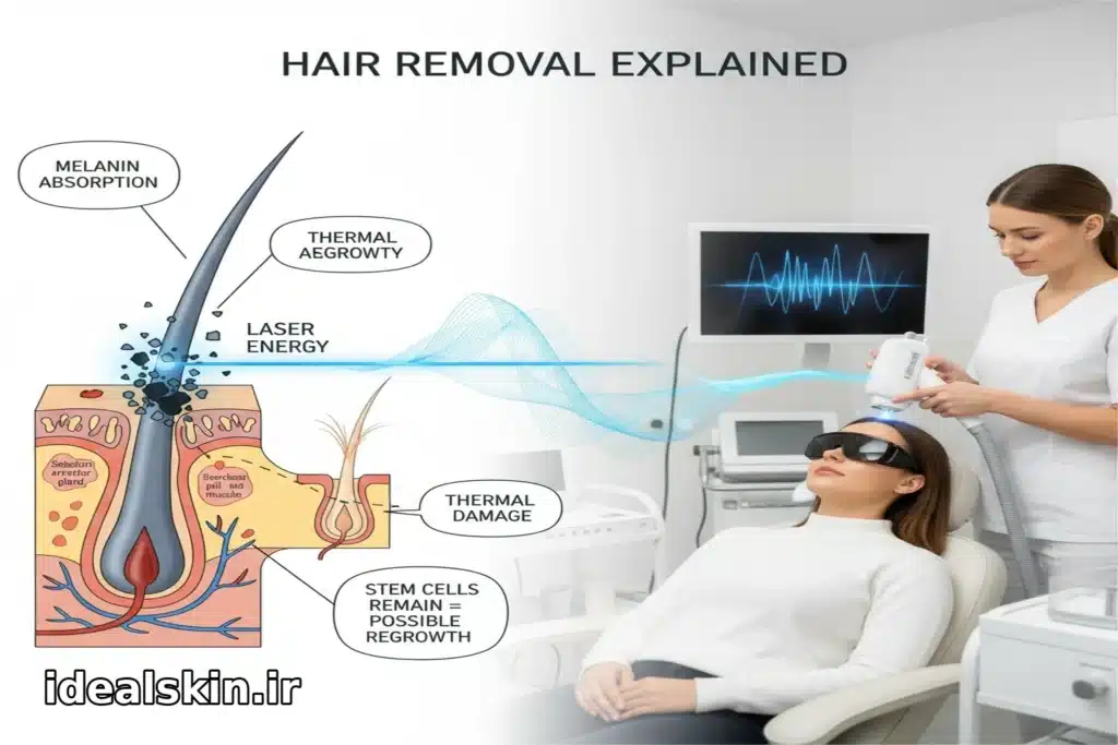 نحوه اثر لیزر بر فولیکول مو و علت بازگشت احتمالی