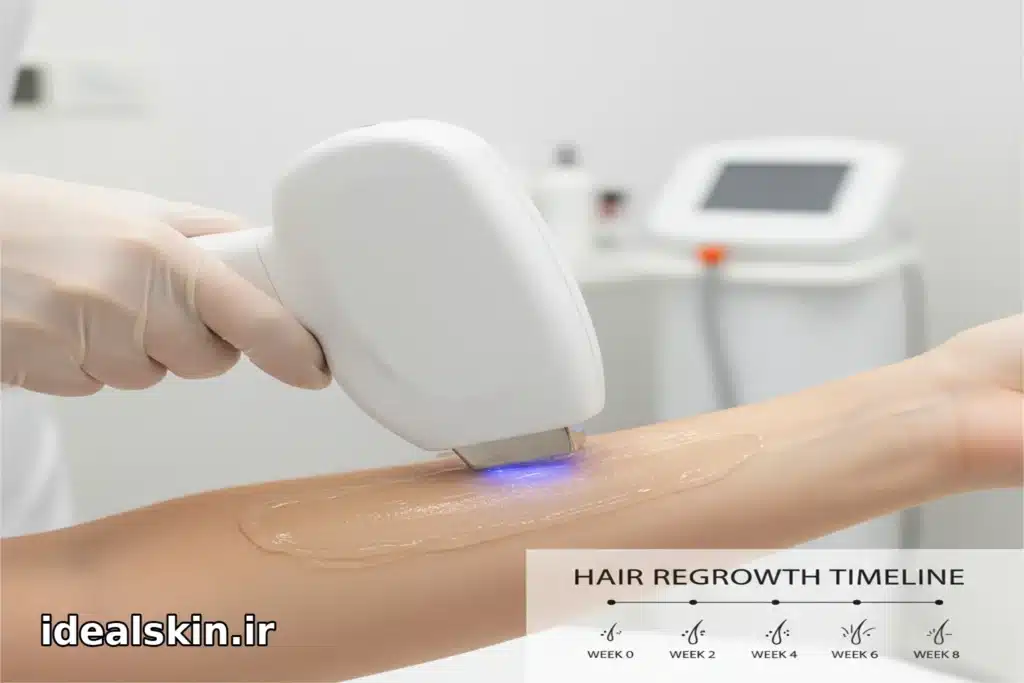 خط زمانی بازگشت موها پس از لیزر در چند هفته