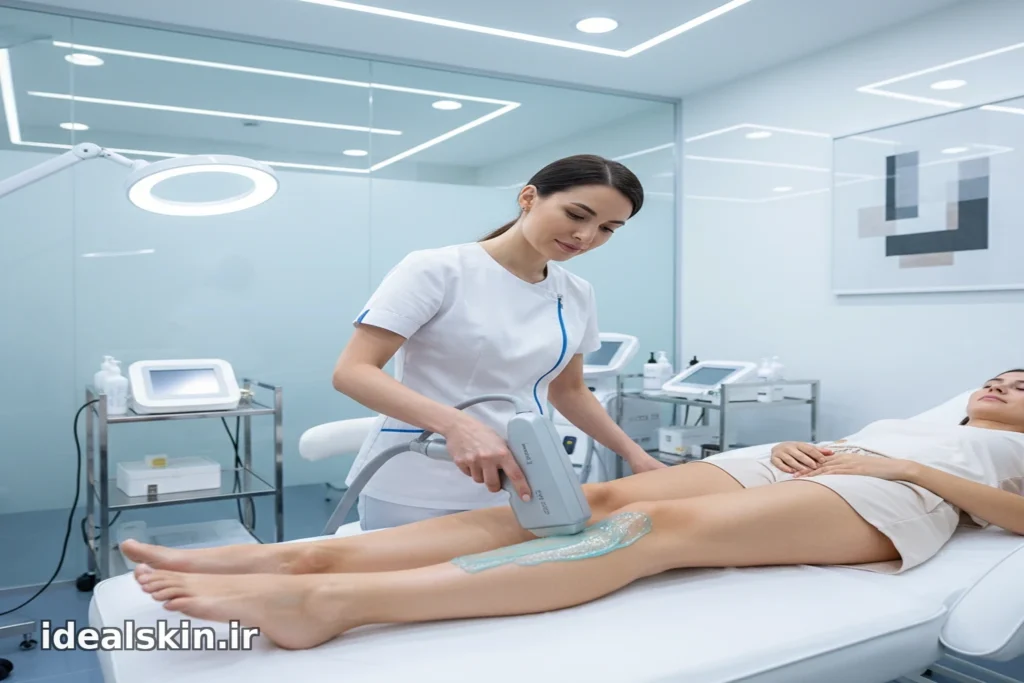  استفاده ایمن از Dual Accento روی ناحیه ساق پا با ژل خنک‌کننده