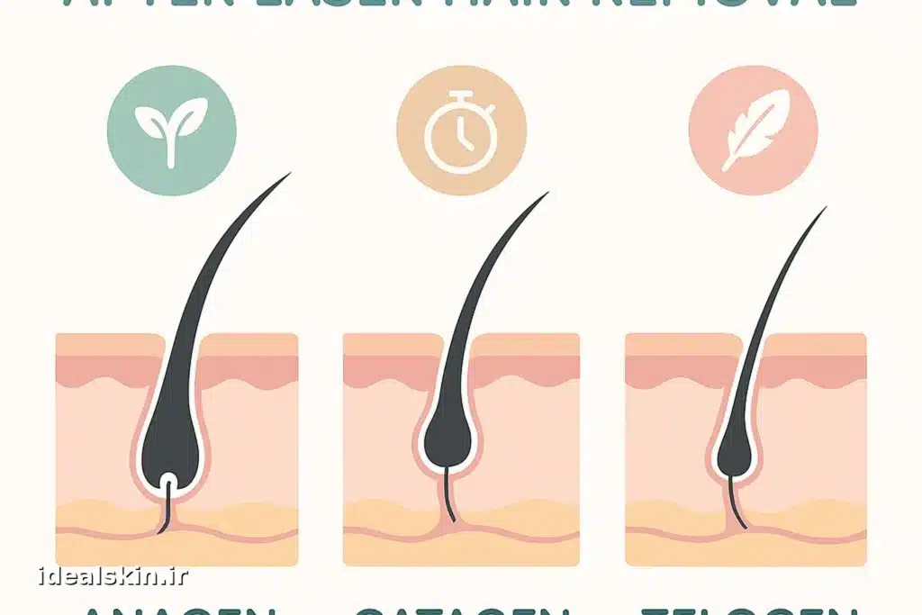 اینفوگرافیک چرخه رشد مو بعد از لیزر