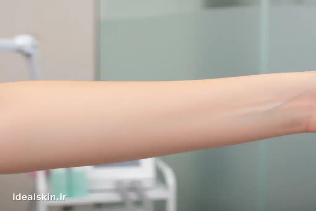 نمای نزدیک پوست صاف و شاداب پس از رعایت فاصله بین جلسات لیزر موهای زائد طبق استاندارد کلینیک
