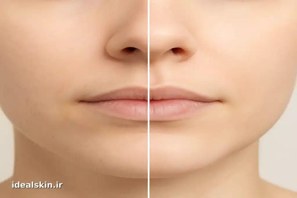 مقایسه قبل و بعد از لیزر صورت