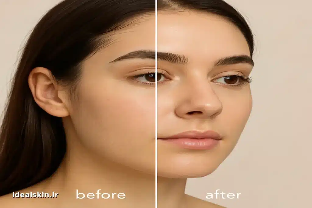 مقایسه قبل و بعد از لیزر مو کرکی صورت
