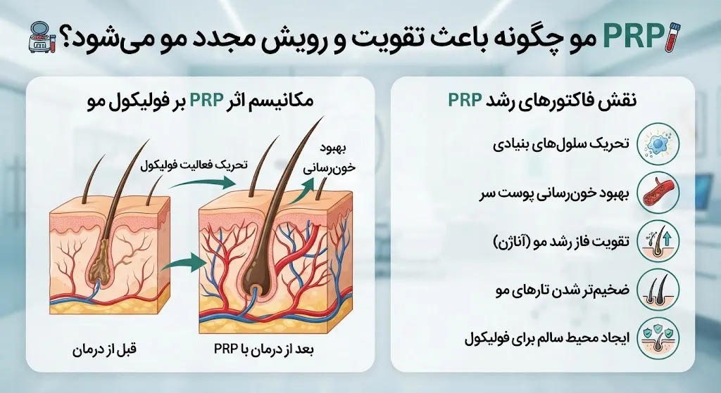 PRP مو چگونه باعث تقویت مو میشود؟