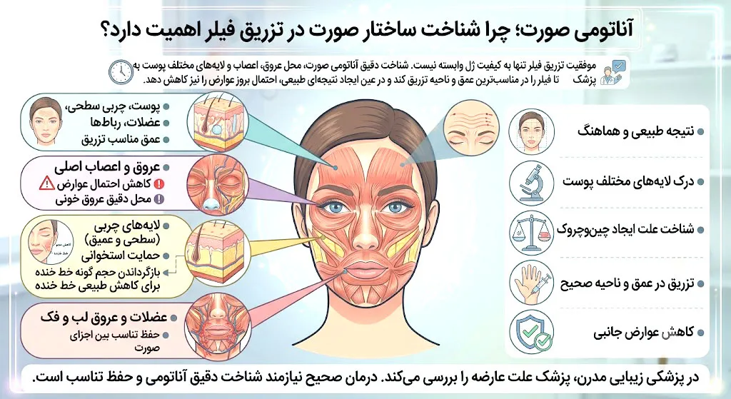 آناتومی صورت و اهمیت آن در تزریق فیلر