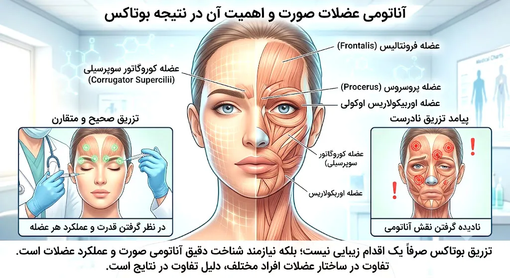 آناتومی عضلات صورت و اهمیت آن در نتیجه بوتاکس