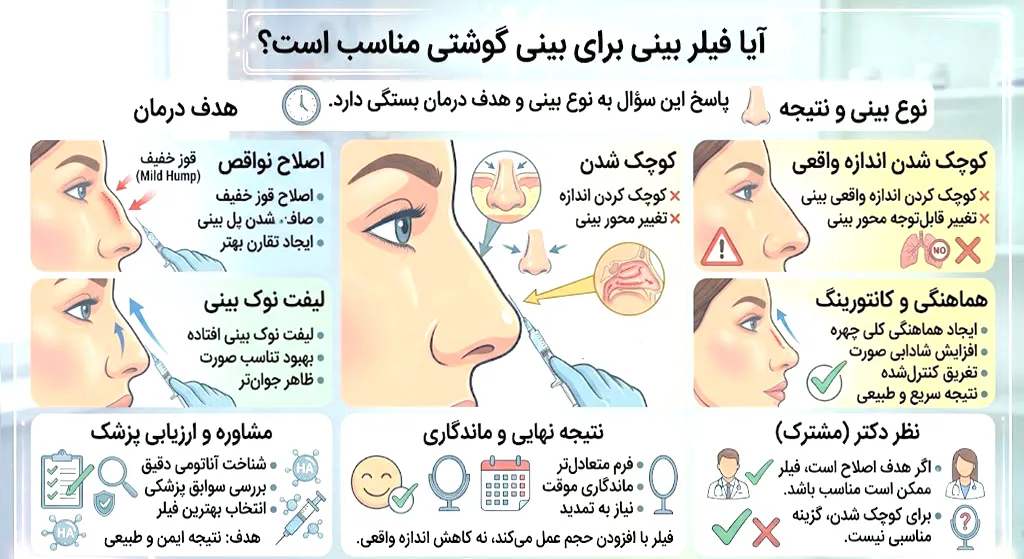 تزریق فیلر بینی 5 کاندیداهای فیلر بینی و بررسی بینی گوشتی