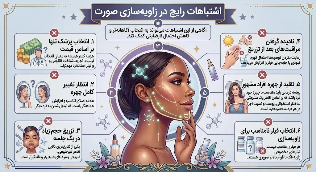 اشتباهات رایج در زاویه سازی صورت