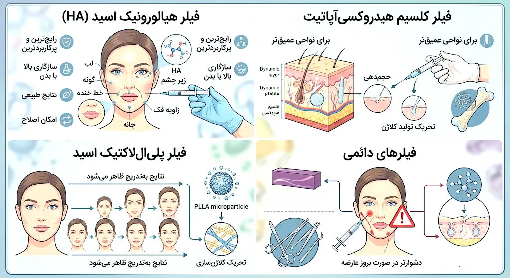 انواع فیلرهای پوستی