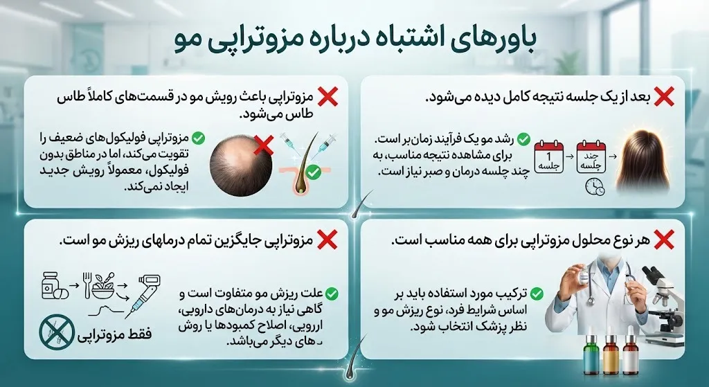 باورهای اشتباه درباره مزوتراپی مو