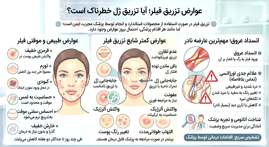 عوارض تزریق فیلر؛ آیا تزریق ژل خطرناک است؟