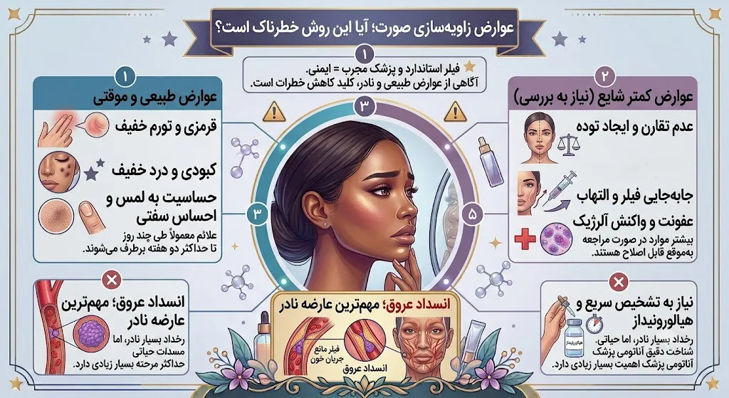 عوارض زاویه سازی صورت