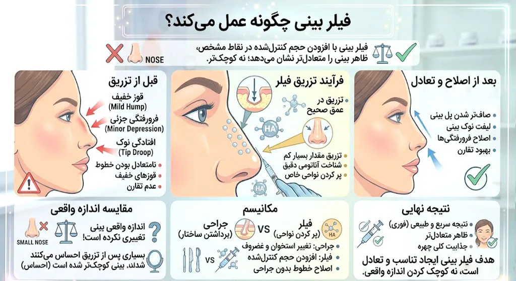 تزریق فیلر بینی 2 فیلر بینی چگونه عمل میکند؟