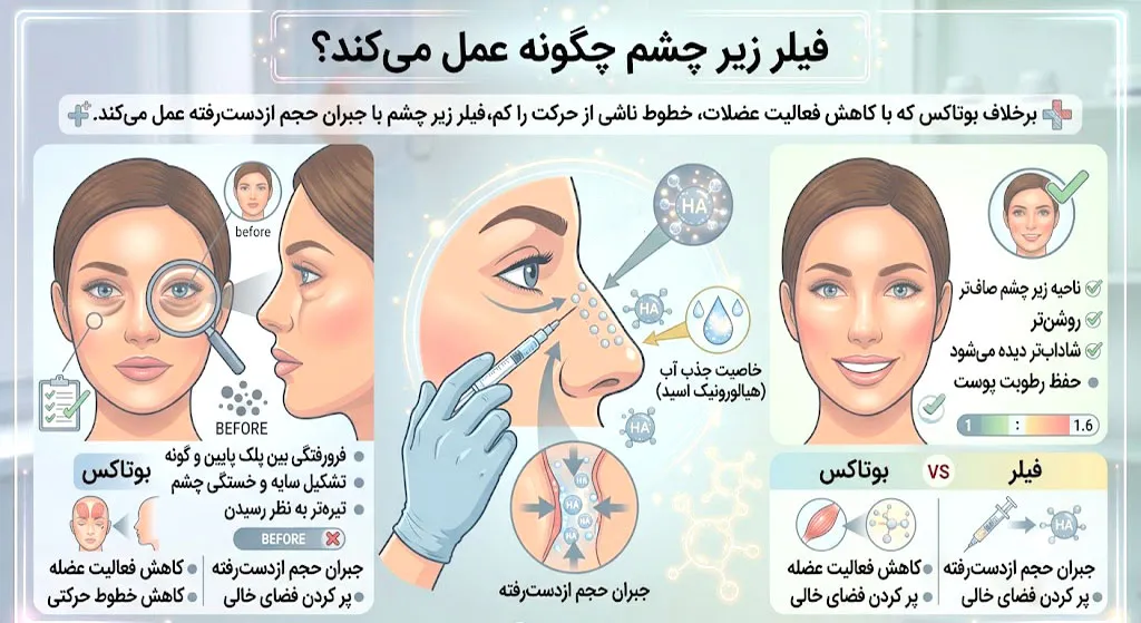 فیلر زیر چشم چگونه عمل میکند؟