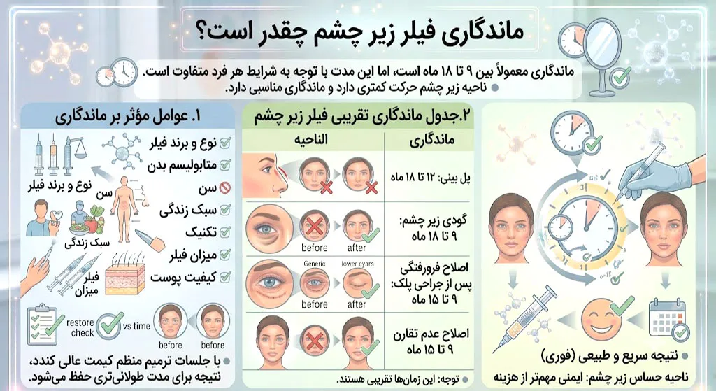 ماندگاری فیلر زیر چشم