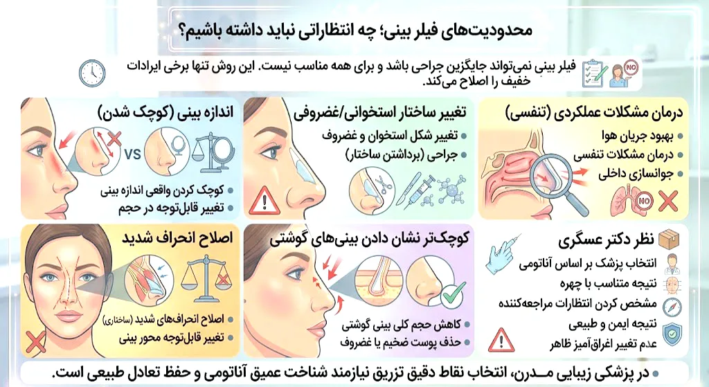 تزریق فیلر بینی 4 محدودیتهای فیلر بینی
