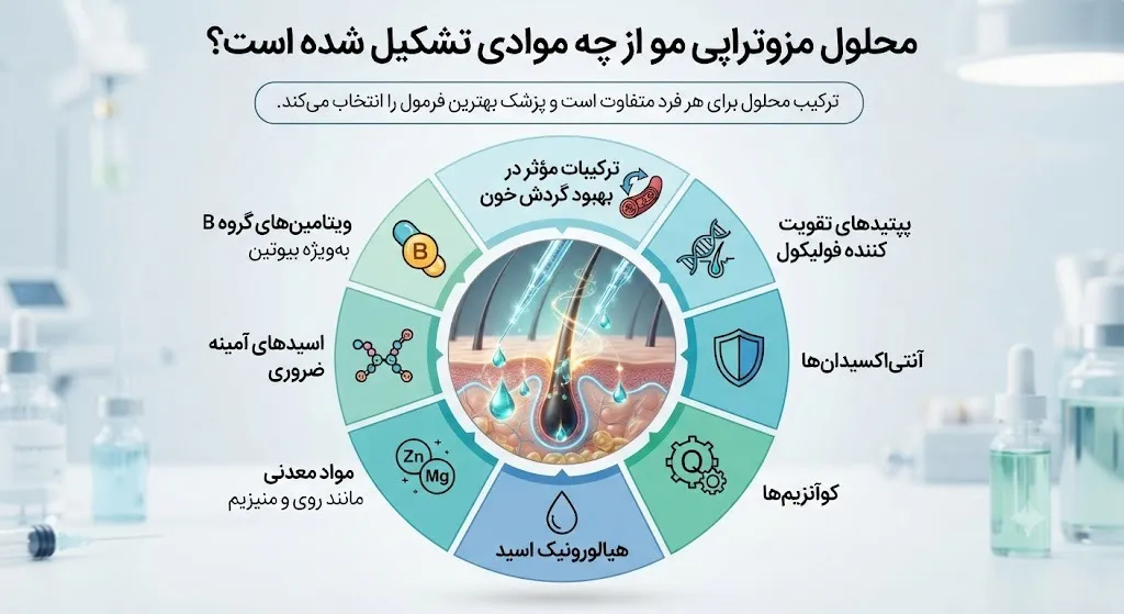 محلول مزوتراپی مو از چه موادی تشکیل شده است؟