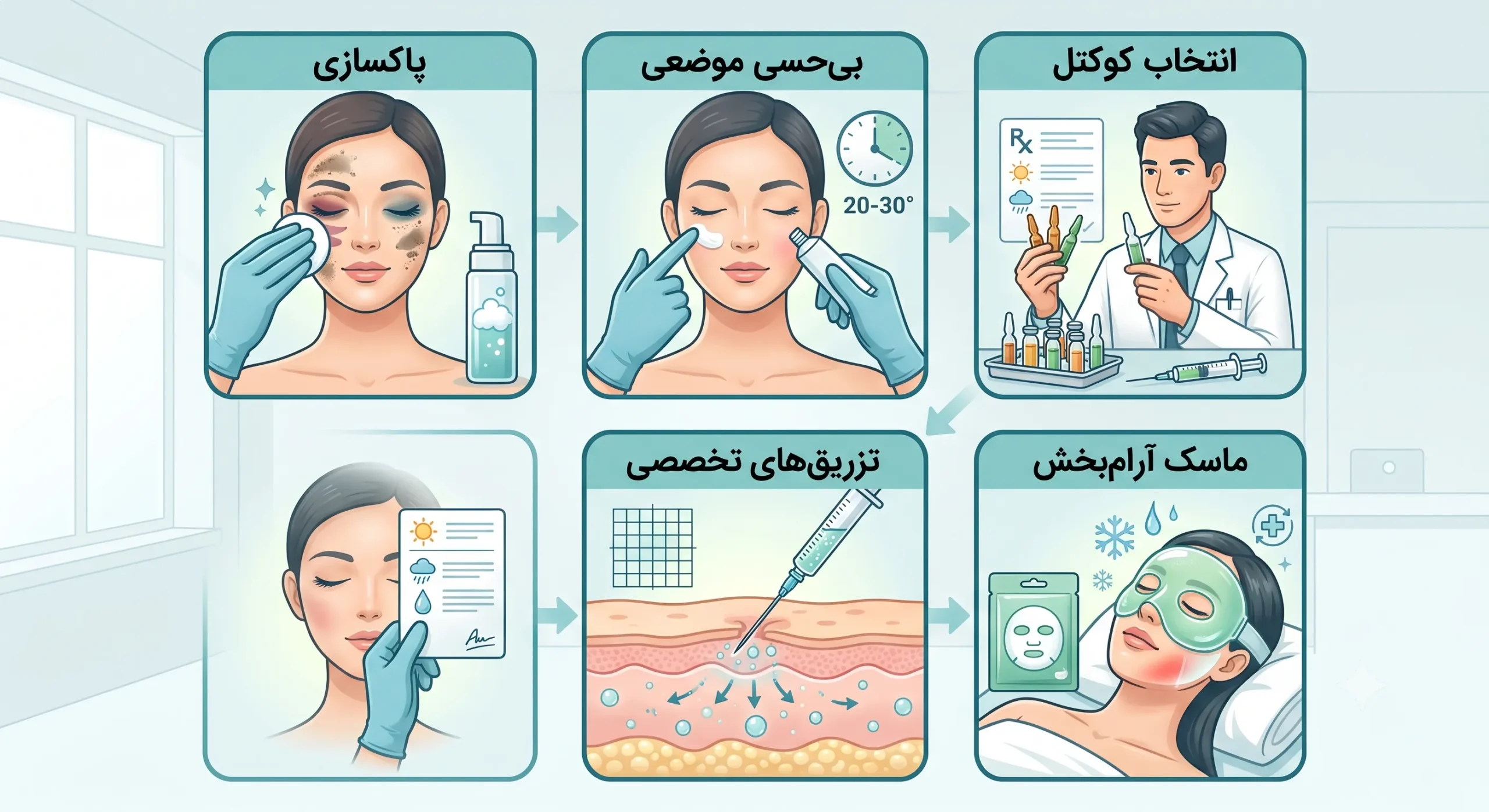 مراحل انجام مزوتراپی