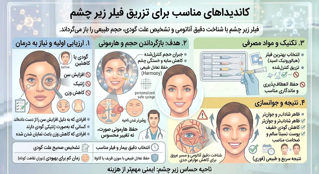 چه افرادی کاندید مناسبی برای تزریق فیلر زیر چشم هستند؟
