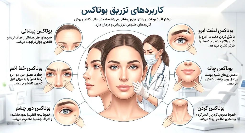 کاربردهای تزریق بوتاکس