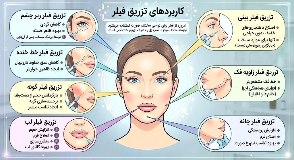کاربردهای تزریق فیلر در صورت