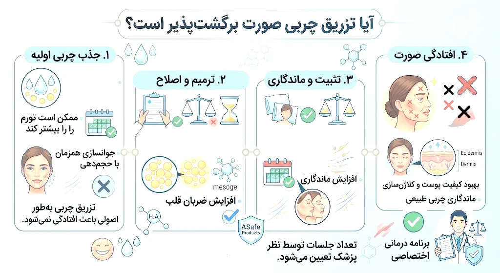 آیا تزریق چربی صورت برگشت‌پذیر است؟