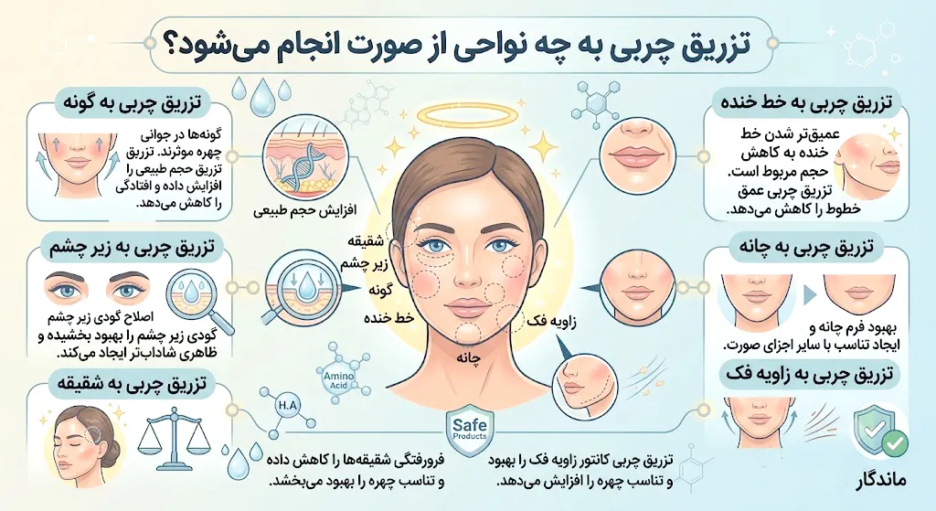 تزریق چربی به چه نواحی از صورت انجام میشود؟