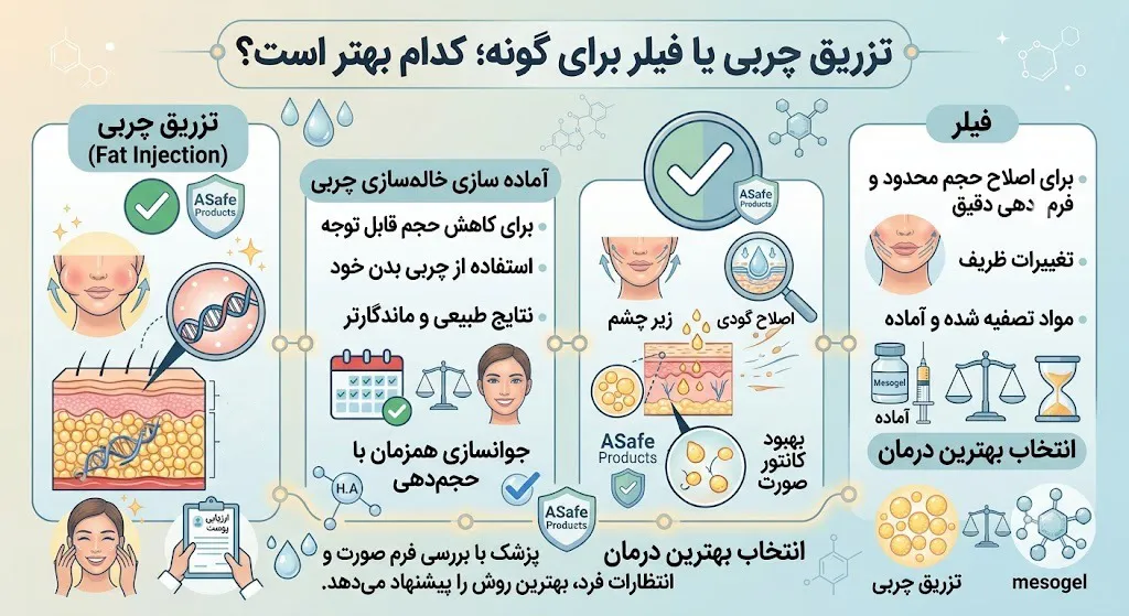 تزریق چربی یا فیلر برای گونه؛ کدام بهتر است؟