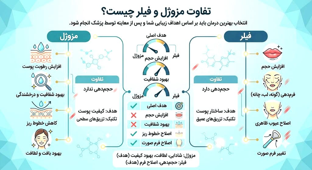 تفاوت مزوژل و فیلر چیست؟