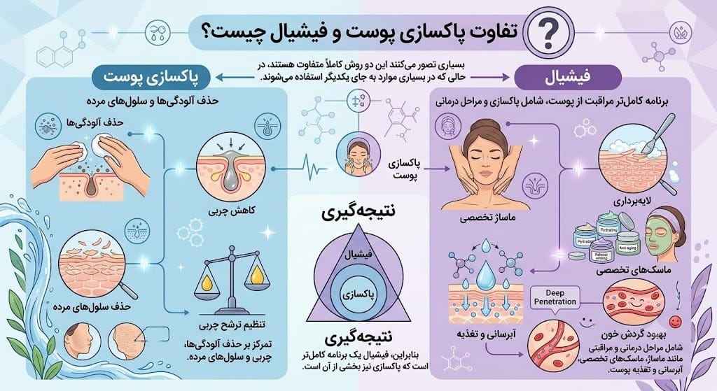تفاوت پاکسازی پوست و فیشیال