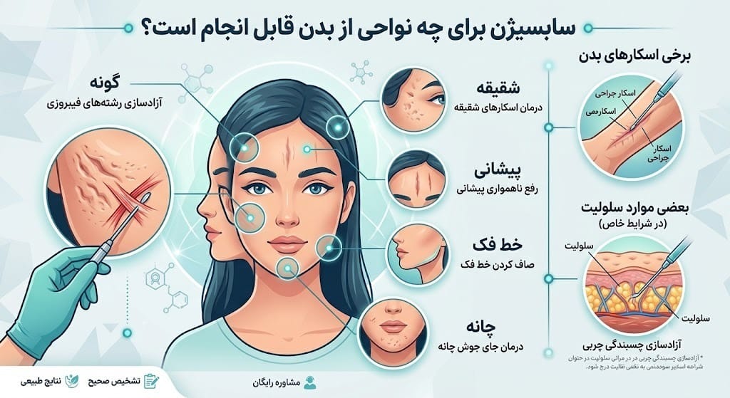 سابسیژن برای چه نواحی از بدن قابل انجام است؟