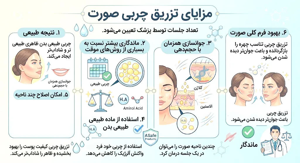 مزایای تزریق چربی صورت